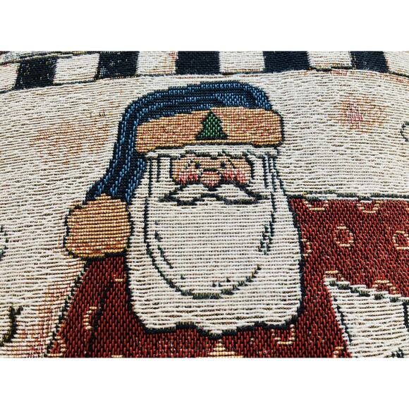 La France Home Tapestry Decorative Throw Pillow Kitty Cat Santa North Pole 2001 - Picture 8 of 10
